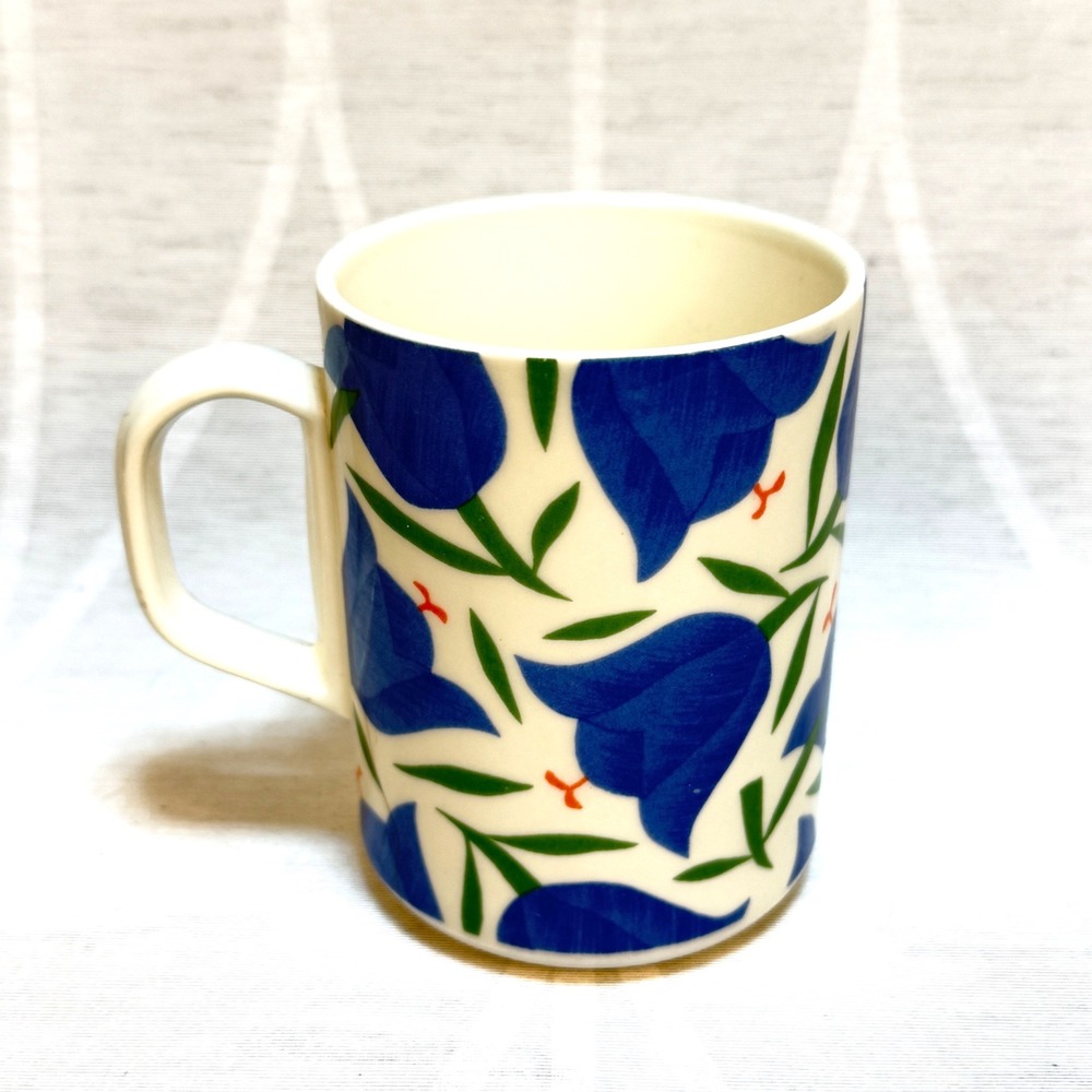 Arabia Finland Moreeni Balladi Mug Blue Tulip Floral Vintage Finnish READ‎